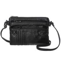 Bolsa tiracolo MINICAT, bolsos triplos para mulheres, preta