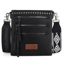 Bolsa tiracolo Montana West Black Vegan Leather MWC-184BK Bolsa tiracolo Montana West Black Vegan Leather MWC-184BK