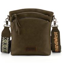 Bolsa tiracolo Montana West com vários zíper CCW Pocket Feminina