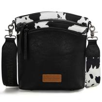 Bolsa tiracolo Montana West Cow Print em material vegano MWC-1851BK Bolsa tiracolo Montana West Cow Print em material vegano MWC-1851BK