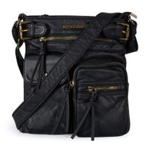 Bolsa tiracolo Montana West de couro macio preta MWC-046BK