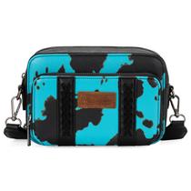 Bolsa tiracolo Montana West Wrangler Cow Print Turquesa