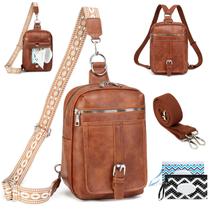 Bolsa Tiracolo MYHOZEE 2 em 1 - Mochila Tipo Estilingue Marrom Bolsa Tiracolo MYHOZEE 2 em 1 - Mochila Tipo Estilingue Marrom