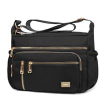 Bolsa tiracolo NPBAG para mulheres Bolsa de ombro de nylon preta Bolsa tiracolo NPBAG para mulheres Bolsa de ombro de nylon preta