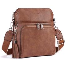 Bolsa tiracolo Roulens, leve, de couro macio médio
