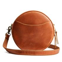Bolsa tiracolo S-ZONE Leather Circle preta