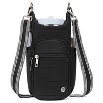 Bolsa tiracolo Telena Crossbody com suporte para garrafas de água para mulheres, preta Bolsa tiracolo Telena Crossbody com suporte para garrafas de água para mulheres, preta