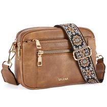 Bolsa tiracolo Telena Small para mulheres em material vegano marrom Bolsa tiracolo Telena Small para mulheres em material vegano marrom