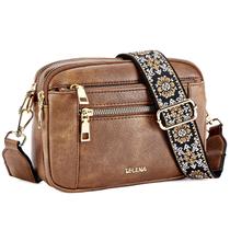 Bolsa tiracolo Telena Telena para mulheres em material vegano marrom Bolsa tiracolo Telena Telena para mulheres em material vegano marrom