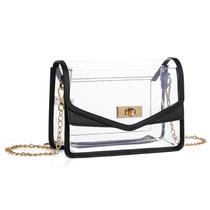Bolsa tiracolo transparente Missnine Clear Bag para eventos em estádios Bolsa tiracolo transparente Missnine Clear Bag para eventos em estádios