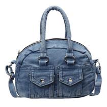 Bolsa tiracolo Trendy Denim de grande capacidade Messe 25x10x16cm