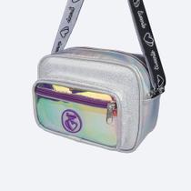 Bolsa Tiracolo Tweenie Bolso Frontal Prata Holográfica