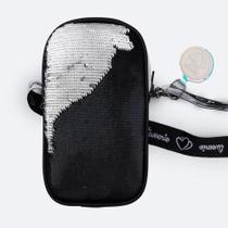 Bolsa Tiracolo Tweenie Paetê Mágico Preta e Prata 580.218 Bolsa Tiracolo Tweenie Paetê Mágico Preta e Prata 580.218