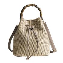 Bolsa Tiracolo Wokex de Palha - Estilo Bucket para Mulheres