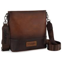 Bolsa tiracolo Wrangler Brown Vegan Leather para mulheres Bolsa tiracolo Wrangler Brown Vegan Leather para mulheres