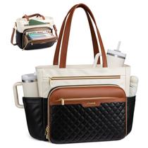 Bolsa Tote Acolchoada LOVEVOOK para Professora em Couro PU para Notebook