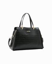 Bolsa Tote Clássica Croco - Alça de mão - Chenson 3485958 Preto Bolsa Tote Clássica Croco - Alça de mão - Chenson 3485958 Preto