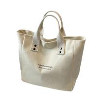 Bolsa Tote Clássica De Lona Durável, Bolsa De Ombro Em Cor Sólida Para Trabalho E Uso Diário