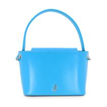 Bolsa Tote Couro Azul Alça Longa