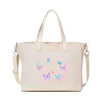 Bolsa Tote Daily Off White Borboletas com Aquarela - Gocase 0004 Bolsa Tote Daily Off White Borboletas com Aquarela - Gocase 0004