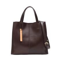 Bolsa Tote de Couro Genuíno Vintage para Mulheres - Grande Capacidade e Design Minimalista