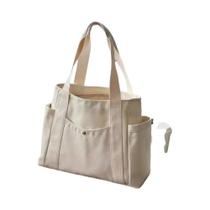Bolsa Tote De Lona De Grande Capacidade Para Trabalho, Estilo Universitário, Bolsa De Ombro Para