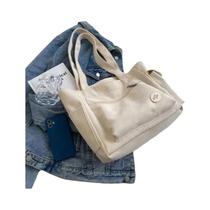 Bolsa Tote De Lona Grande Para Mulheres, Bolsa De Ombro Fashion, Bolsa Ecológica Para Estudantes E