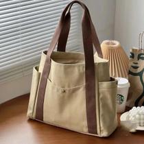 Bolsa Tote de Lona Grande para Mulheres - Versátil e com Design Moderno