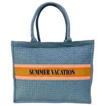 Bolsa Tote Feminina Azul Claro Verão Praia Férias Casual Viagem Bolsa Tote Feminina Azul Claro Verão Praia Férias Casual Viagem