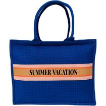 Bolsa Tote Feminina Azul Verão Praia Férias Casual Viagem Bolsa Tote Feminina Azul Verão Praia Férias Casual Viagem