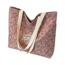 Bolsa Tote Feminina Boêmia Étnica De Veludo Cotelê, Bolsa De Ombro Estilosa Para O Dia a Dia,