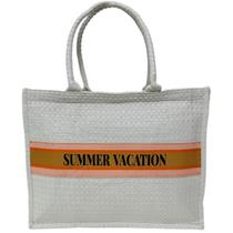 Bolsa Tote Feminina Creme Verão Praia Férias Casual Viagem Bolsa Tote Feminina Creme Verão Praia Férias Casual Viagem