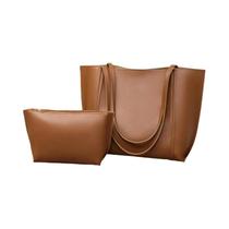 Bolsa Tote Feminina De Grande Capacidade Simples Minimalista Em Cor Sólida Moda Bolsa De Ombro Para