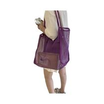 Bolsa Tote Feminina De Malha De Grande Capacidade, Bolsa De Ombro Vazada Para Verão, Viagem, Praia, Bolsa Tote Feminina De Malha De Grande Capacidade, Bolsa De Ombro Vazada Para Verão, Viagem, Praia,