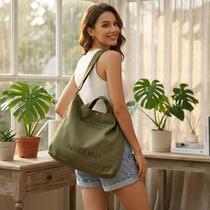 Bolsa Tote Feminina Grande Capacidade de Lona Ombro Casual Leve e Resistente Estudantes Academia Trabalho