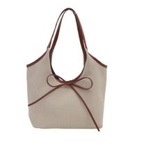 Bolsa Tote Feminina Grande - Cor Café, Laço, Estilo Casual de Verão