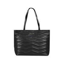 Bolsa Tote Feminina Grande ZigZag Couro Matelasse Grande Preta Bolsa Tote Feminina Grande ZigZag Couro Matelasse Grande Preta