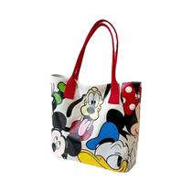 Bolsa Tote Grande De Lona Disney Mickey Mouse E Goofy, Bolsa De Ombro De Desenho Animado Fofa, Bolsa