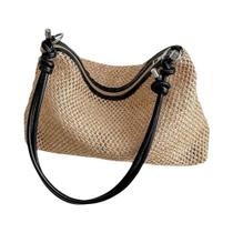 Bolsa Tote Grande De Palha Trançada Feita À Mão Moda Bolsa De Ombro Feminina De Rattan Bolsa Tote Grande De Palha Trançada Feita À Mão Moda Bolsa De Ombro Feminina De Rattan