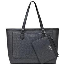 Bolsa Tote Guess Preta Logo com detalhe + Carteira Original