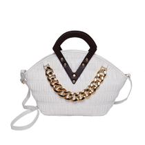 Bolsa Tote Irregular com Corrente - Bolsa de Ombro Fashion
