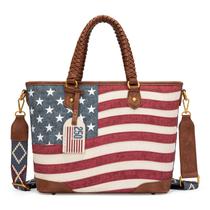 Bolsa Tote Montana West Vintage Bandeira Americana 36x11x25cm Bolsa Tote Montana West Vintage Bandeira Americana 36x11x25cm