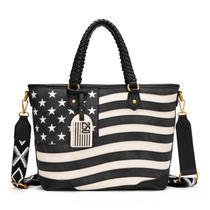 Bolsa Tote Montana West Vintage com Estampa da Bandeira Americana Bolsa Tote Montana West Vintage com Estampa da Bandeira Americana