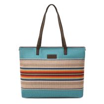 Bolsa Tote Montana West Wrangler Azteca de Lona con Correa de Cuero