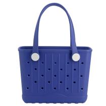 Bolsa Tote Pequeña Impermeable de Playa de Caucho Forrader Azul para Viaje