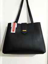 Bolsa Tote Tiracolo Lingueta Grande Preta BSI-5187 - PR Bolsa Tote Tiracolo Lingueta Grande Preta BSI-5187 - PR