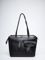 Bolsa Tote Tiracolo Média Preta - Courofino - BSI-5821 - PR Bolsa Tote Tiracolo Média Preta - Courofino - BSI-5821 - PR
