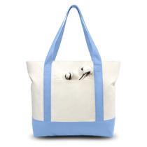 Bolsa Tote TOPDesign em Lona 53x38x15cm com Bolso Bolsa Tote TOPDesign em Lona 53x38x15cm com Bolso
