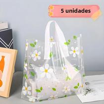 Bolsa Tote Transparente Com Estampa De Flor Margarida 5 Peças Bolsa De Compras Portátil Para Loja De - others Bolsa Tote Transparente Com Estampa De Flor Margarida 5 Peças Bolsa De Compras Portátil Para Loja De - others