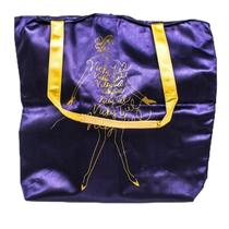 Bolsa Tote Vicky Tiel Roxa com Alças Amarelas Bolsa Tote Vicky Tiel Roxa com Alças Amarelas